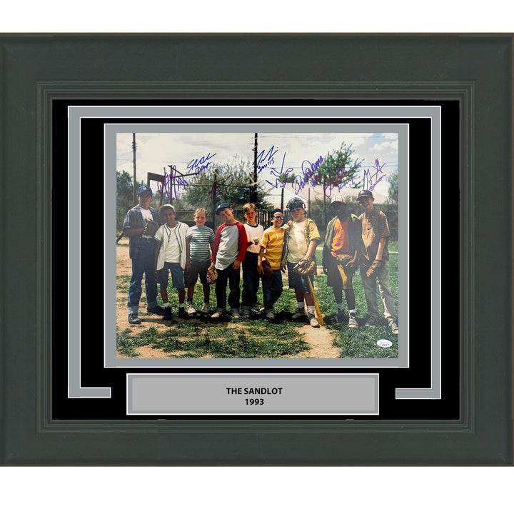 Framed Autographed/Signed The Sandlot Movie 8x Cast Sigs 16x20 Photo JSA COA