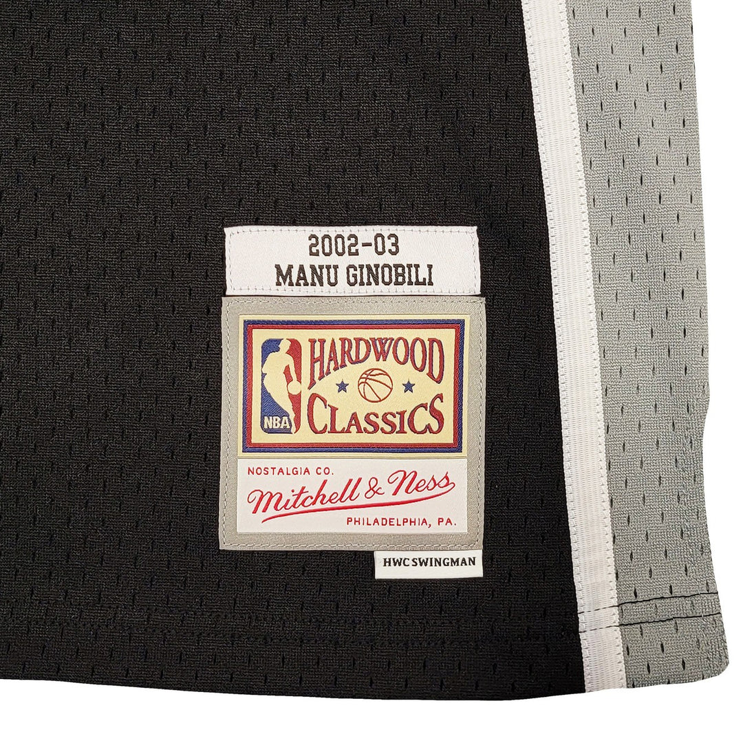 Spurs Manu Ginobili Auto Black Authentic Mitchell Ness Swingman Jersey Sz XL BAS
