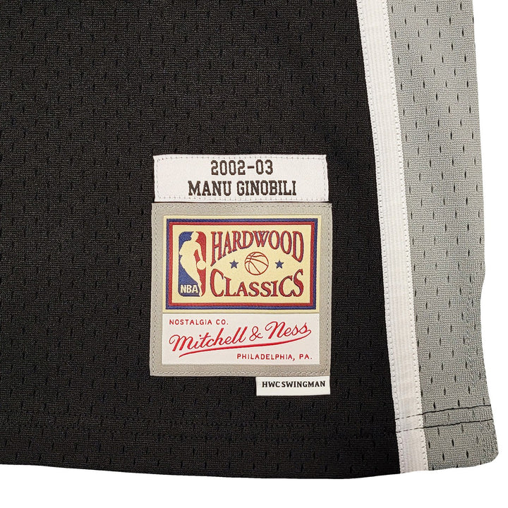Spurs Manu Ginobili Auto Black Authentic Mitchell Ness Swingman Jersey Sz XL BAS