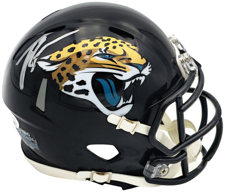 Travis Etienne Signed Jacksonville Jaguars Black Speed Mini Helmet JSA