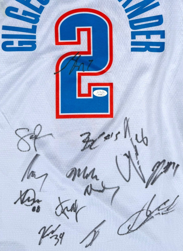 2025 OKC THUNDER TEAM SIGNED JERSEY SHAI GILGEOUS-ALEXANDER + JSA NBA CHAMPIONS
