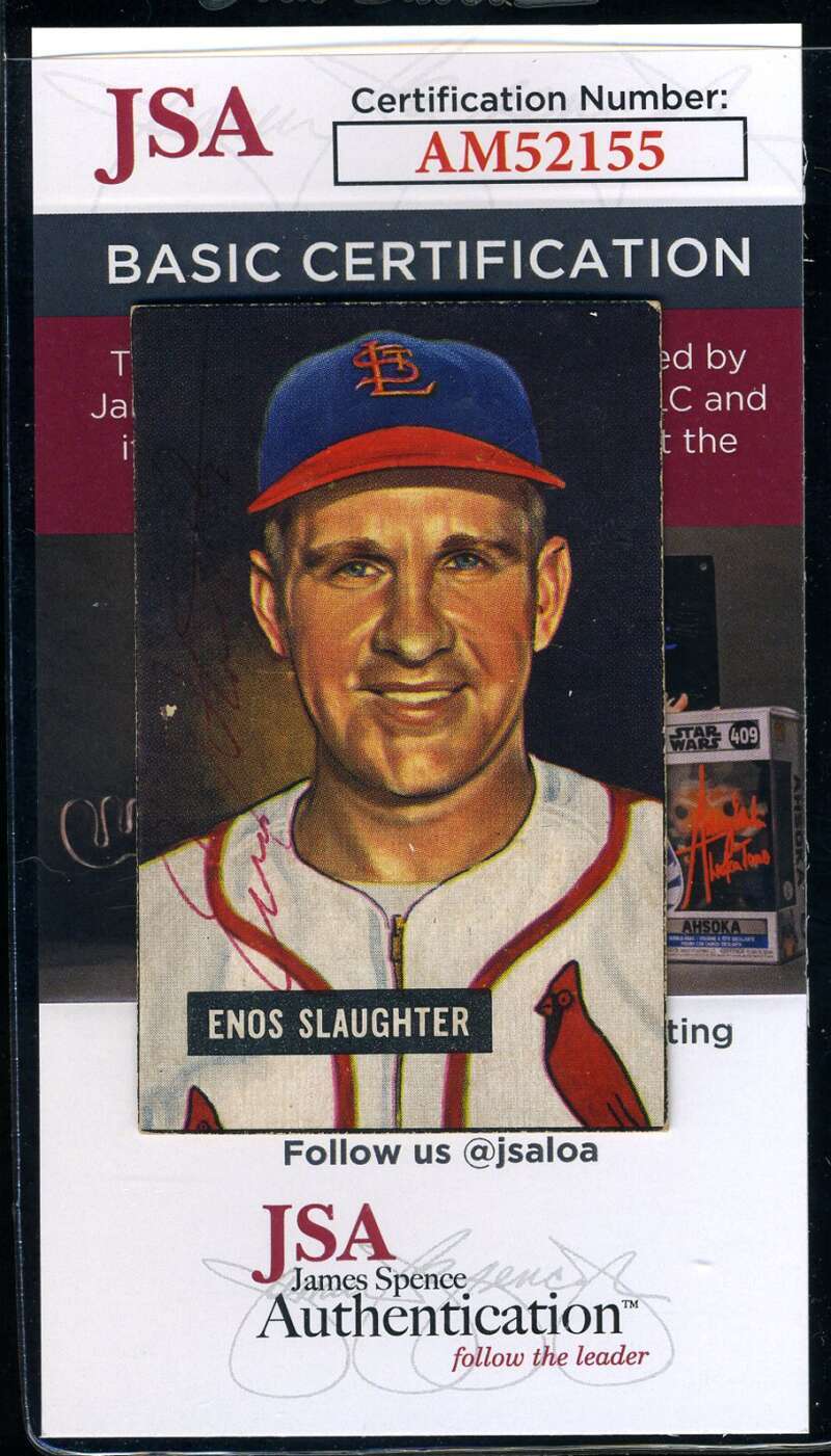 Enos Slaughter JSA Coa Signed 1951 Bowman Autograph