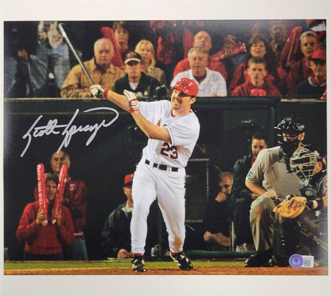 Scott Spiezio signed World Series Game 6 HR Angels 11x14 photo auto Beckett BAS