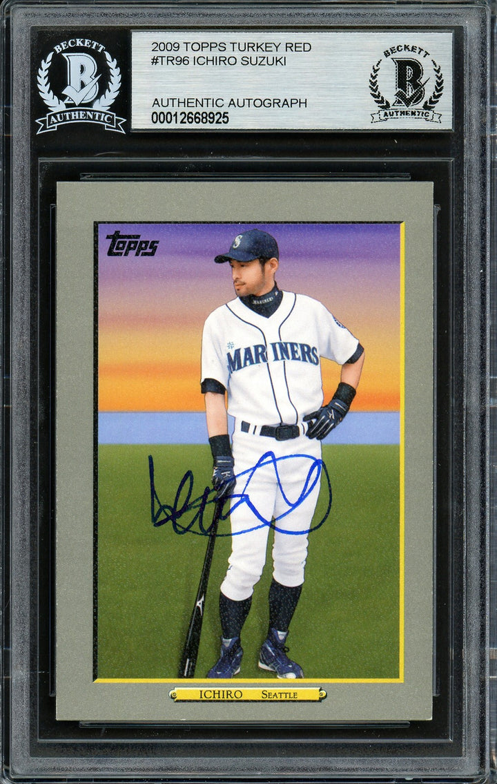 Ichiro Suzuki Signed 2009 Topps Turkey Red Card TR96 Mariners Beckett #12668925