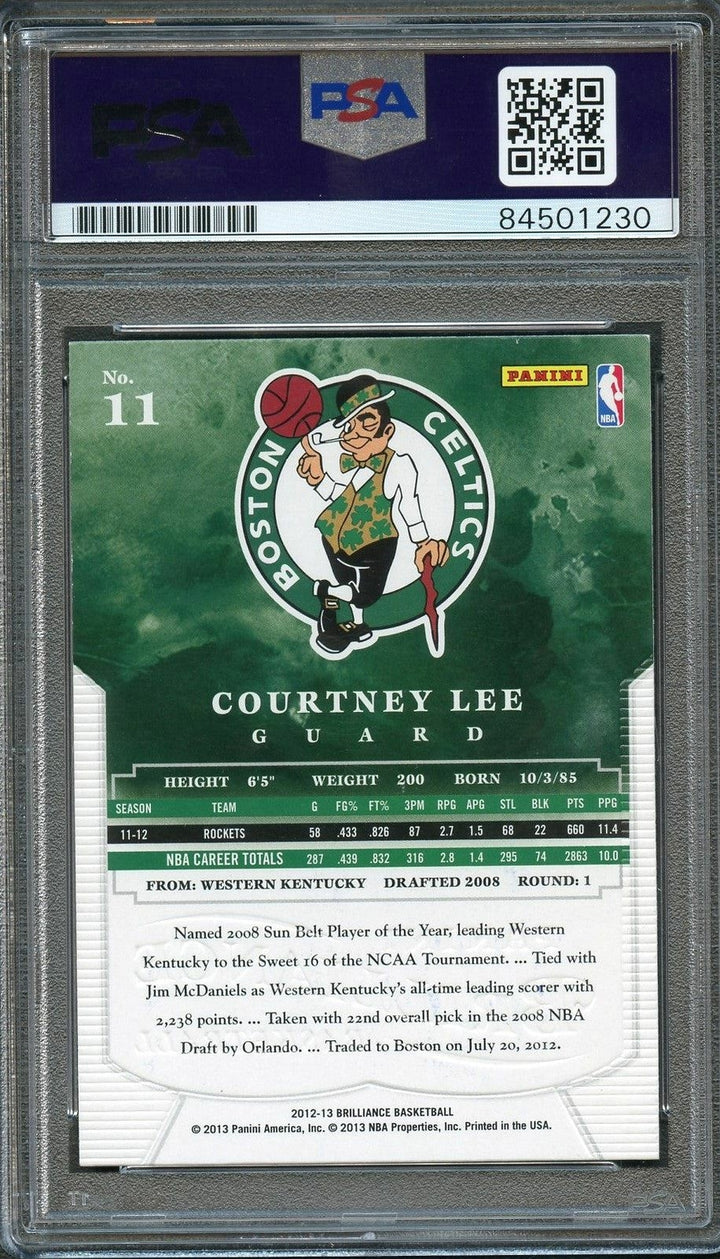 2012-13 Panini Brilliance #11 Courtney Lee Signed Card AUTO PSA Slabbed Celtics