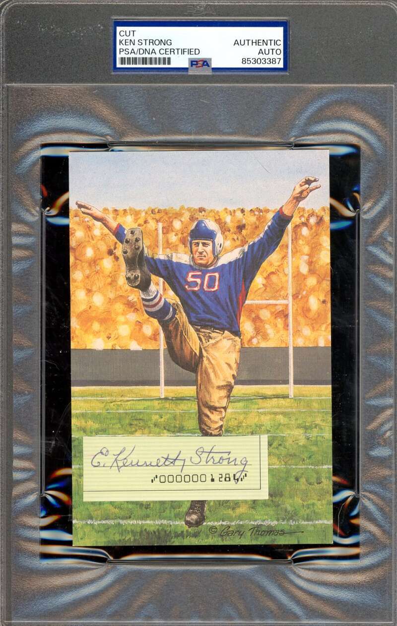 Ken Strong PSA DNA Signed Goal Line Art Card Cut GLAC Autograph