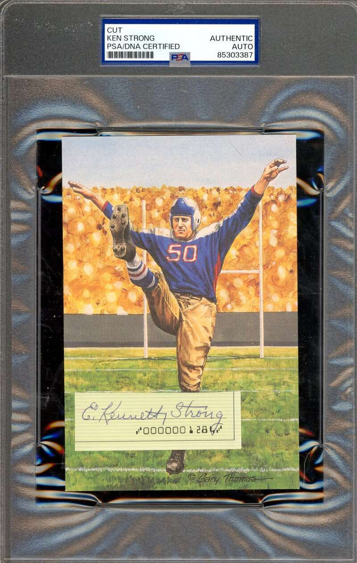 Ken Strong PSA DNA Signed Goal Line Art Card Cut GLAC Autograph