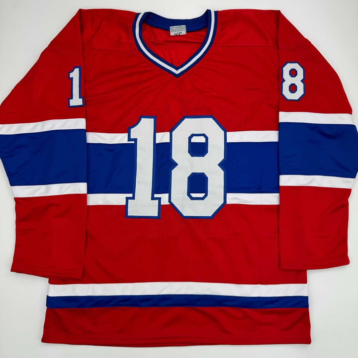 Signed Serge Savard HOF 86 Montreal Canadiens Red Jersey JSA COA