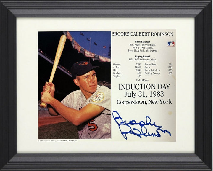 Brooks Robinson signed Orioles Hall of Fame Induction Day 8x10 Photo Framed- COA