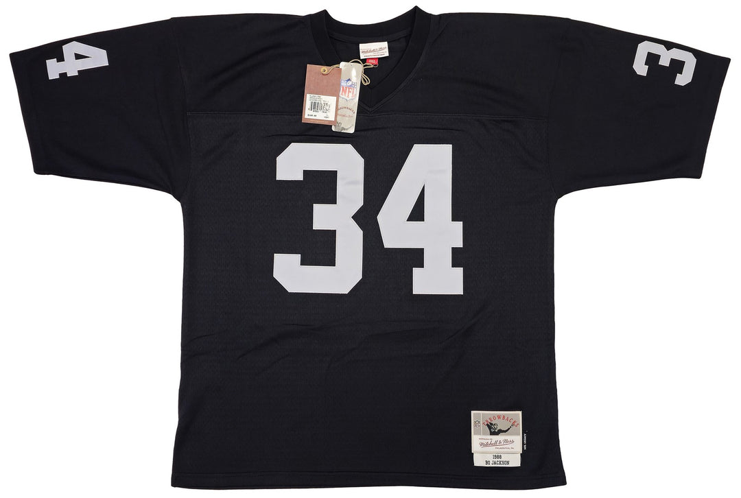 Raiders Bo Jackson Auto Black Authentic Mitchell Ness Throwback Jersey Sz XL BAS