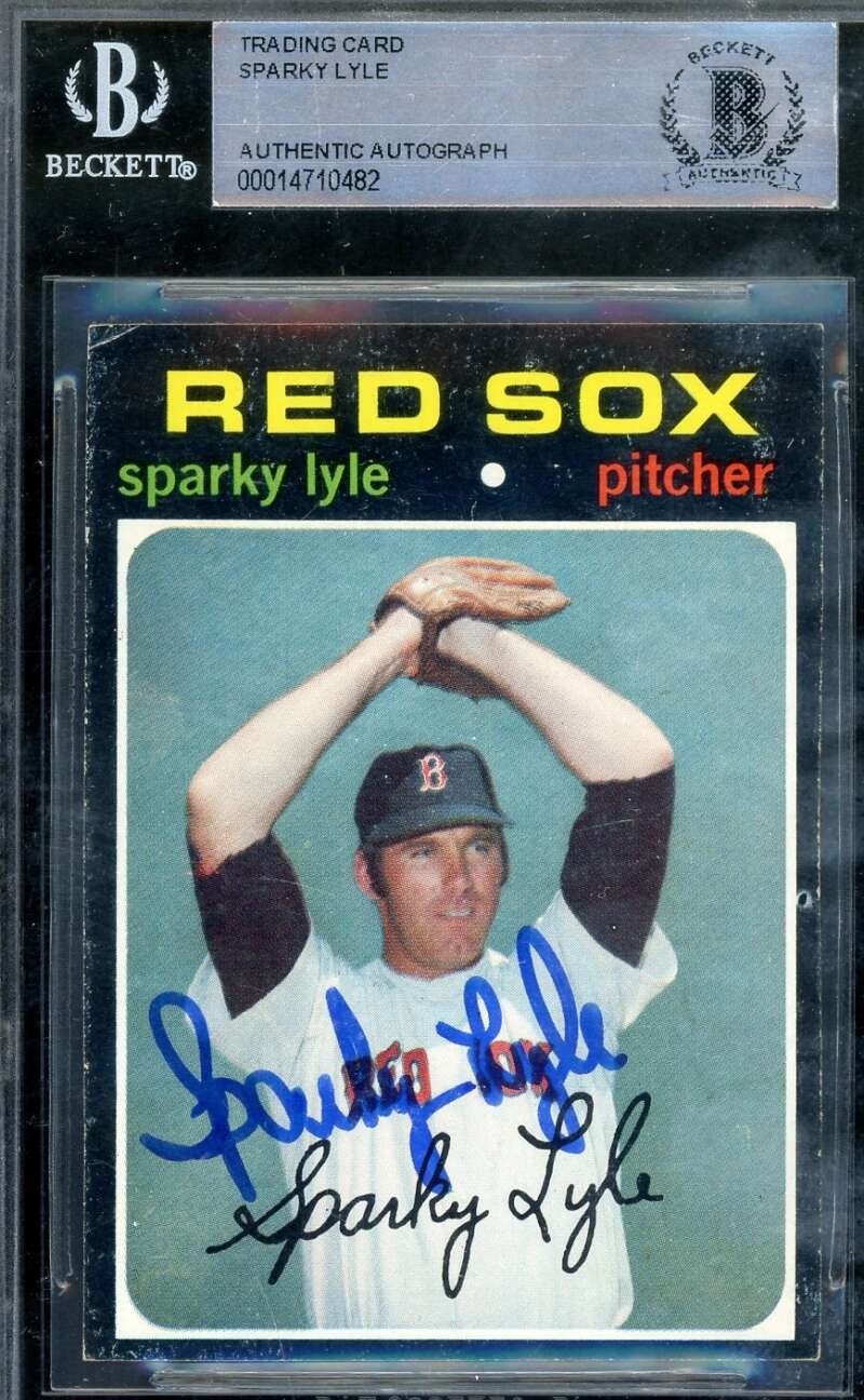 Sparky Lyle Beckett BAS Signed 1971 Topps Autograph