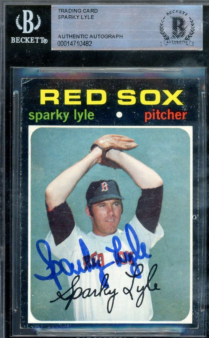 Sparky Lyle Beckett BAS Signed 1971 Topps Autograph
