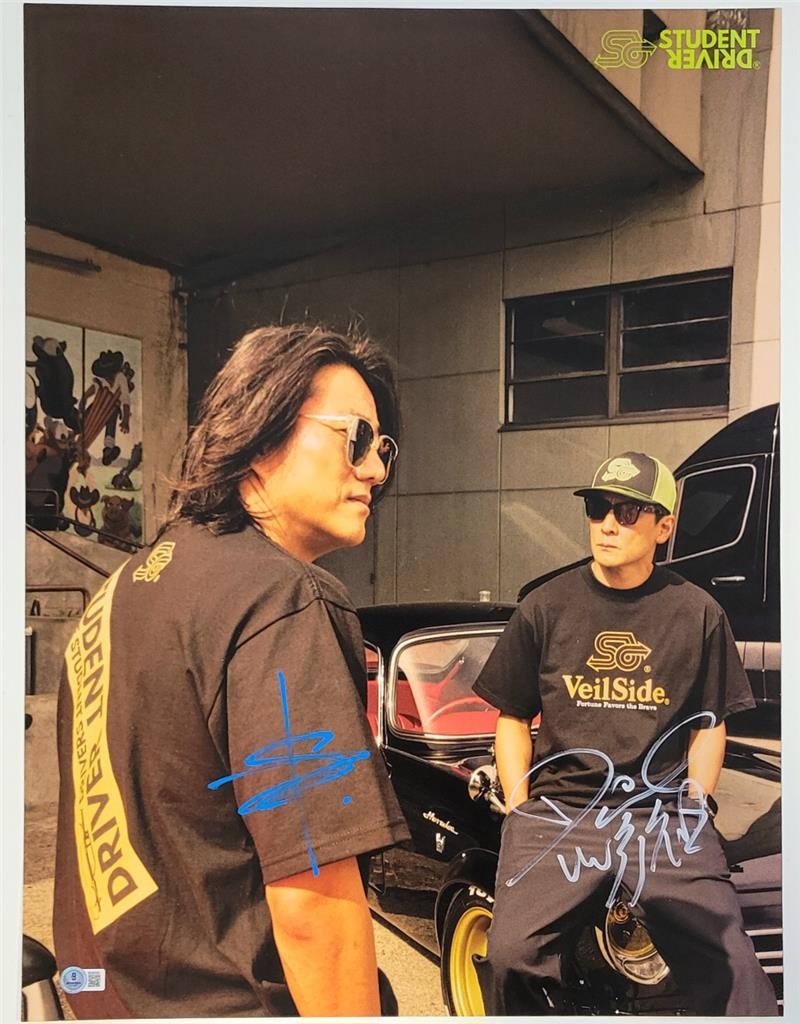 Sung Kang & Daniel Wu signed LE Student Driver 18x24 poster photo C~ Beckett BAS