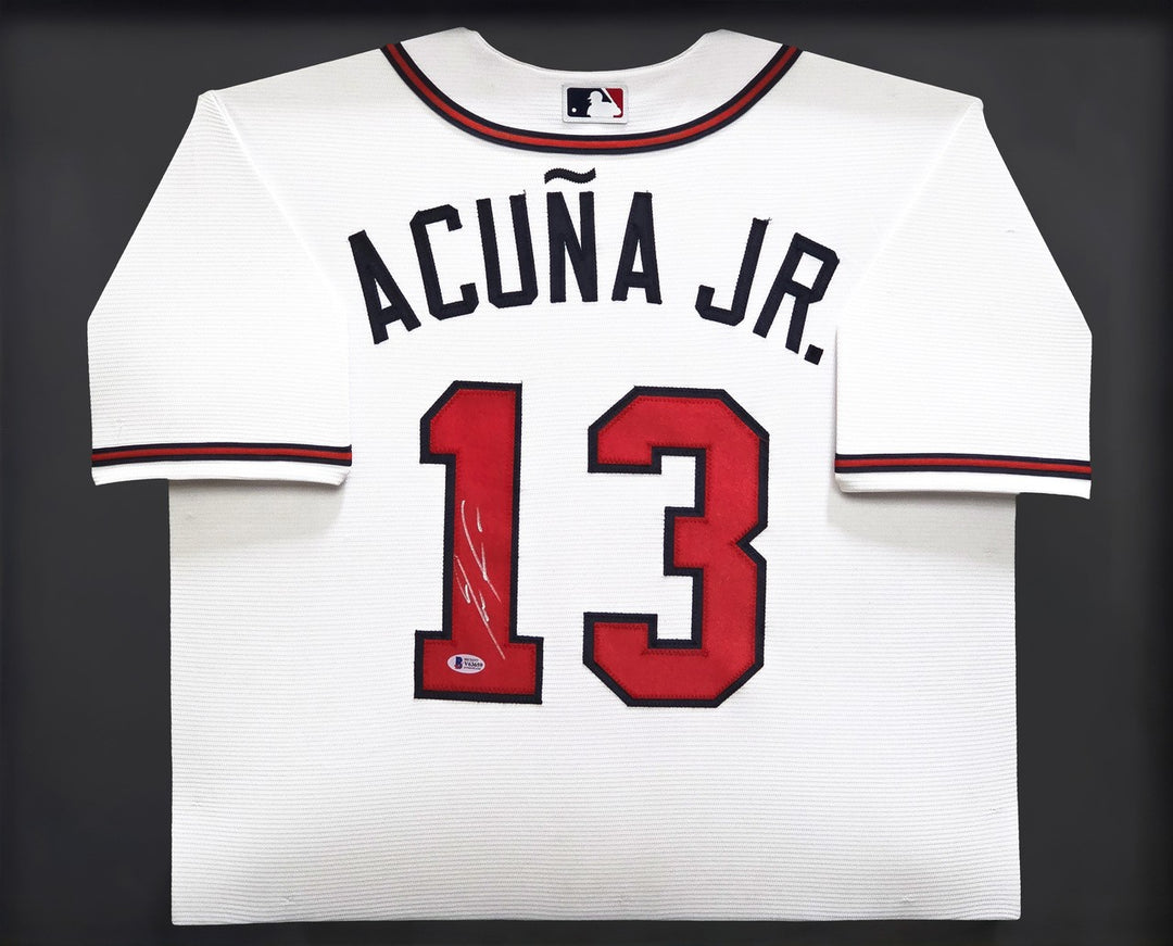 Atlanta Braves Ronald Acuna Jr. Signed Framed White Nike Jersey Beckett BAS