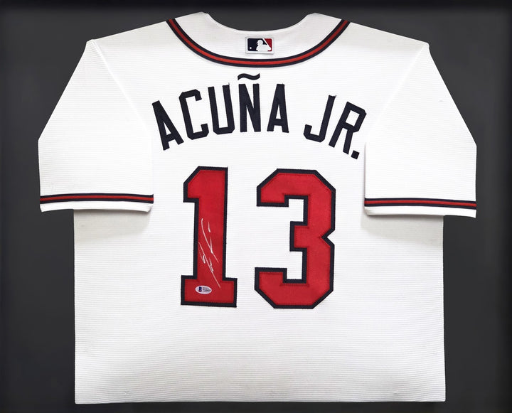 Atlanta Braves Ronald Acuna Jr. Signed Framed White Nike Jersey Beckett BAS