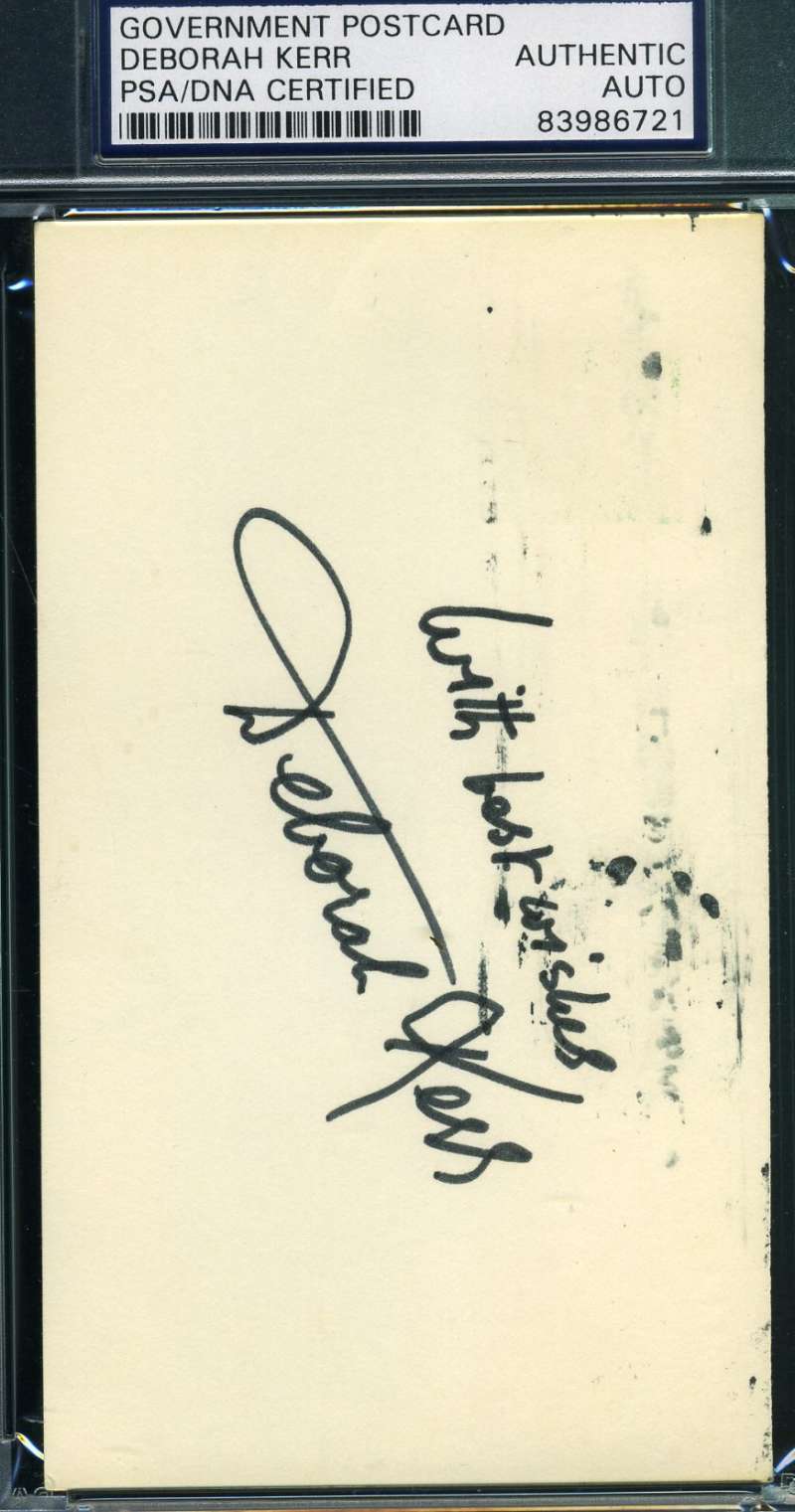 Deborah Kerr Hand Signed Psa/dna Gpc 3x5 Authentic Autograph