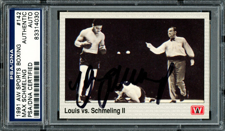 Max Schmeling Autographed Signed 1991 AW Sports Card #142 PSA/DNA #83314030