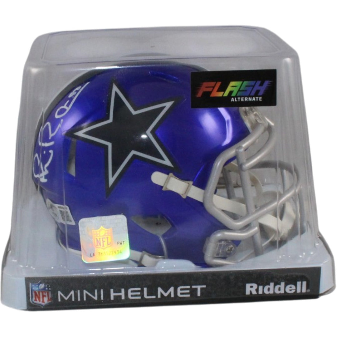 Michael Irvin Autographed Dallas Cowboys Flash Mini Helmet Beckett Witness 56385