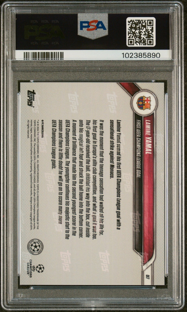 Graded 2024 Topps Now Lamine Yamal #17 Rookie RC Card PSA 10 Gem Mint
