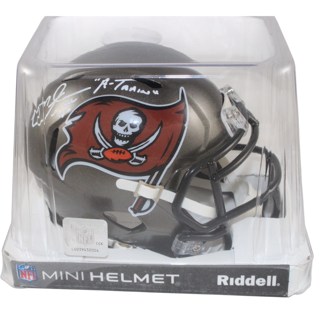 Mike Alstott Signed Tampa Bay Buccaneers TB Mini Helmet A Train Beckett 54117