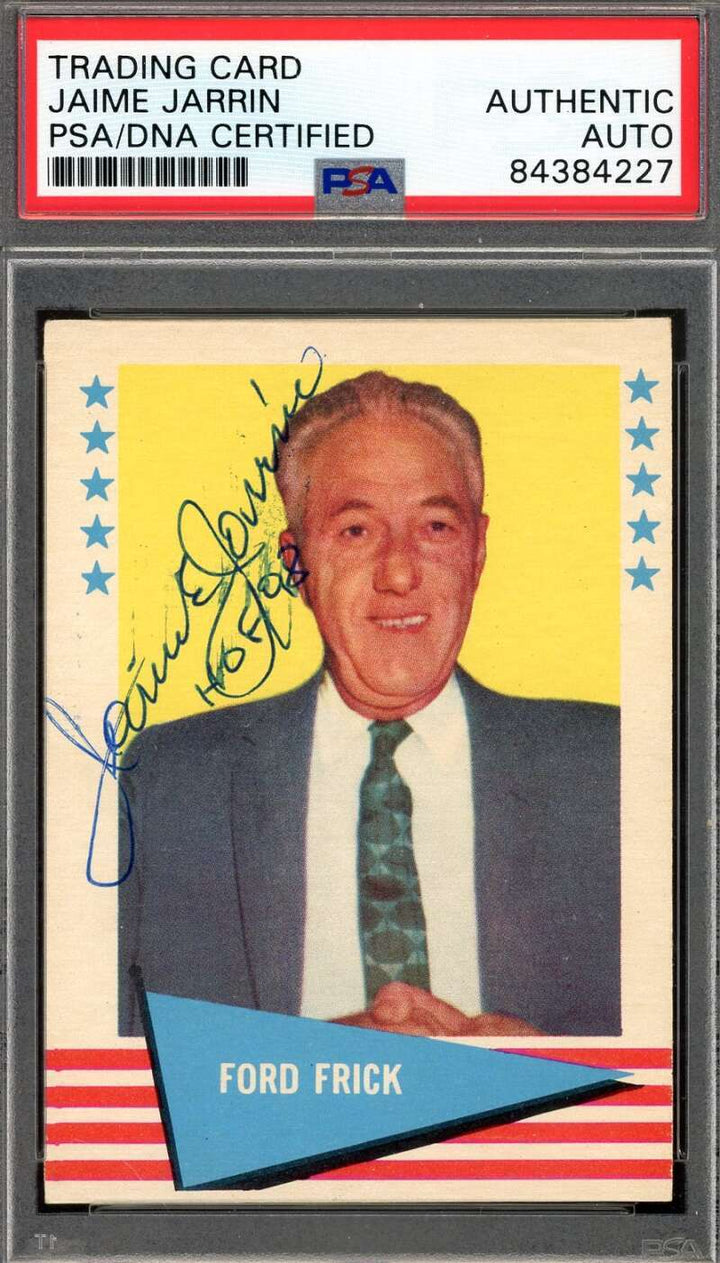 Jaime Jarrin PSA DNA Signed 1961 Fleer Ford Frick Cut Autograph