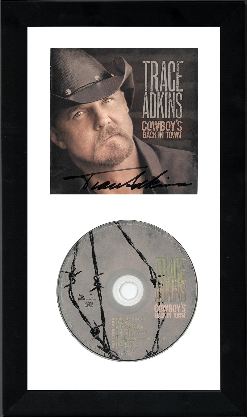 Trace Adkins signed 2010 Cowboy's Back In Town Booklet w/ CD Framed 6.5x12 - JSA
