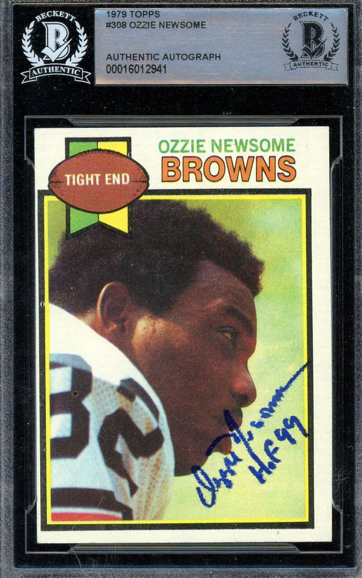 Ozzie Newsome Beckett BAS Signed 1979 Topps Rookie Autograph