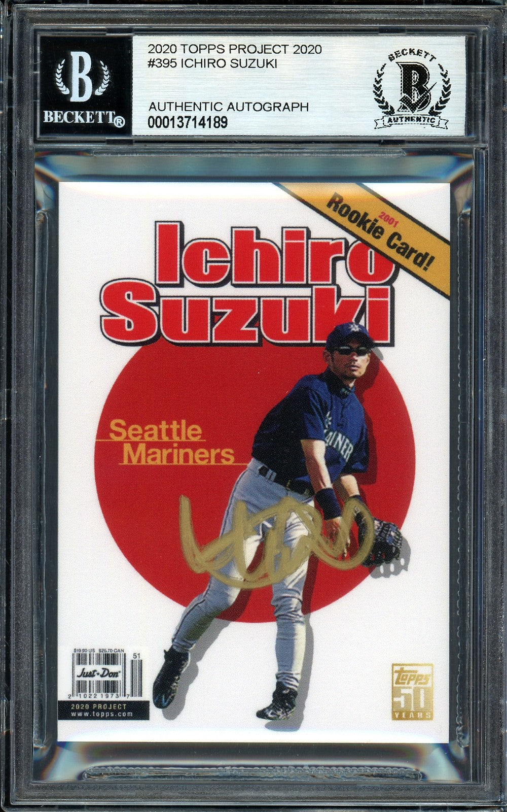 Ichiro Suzuki Auto Topps Project 2020 Don C Card 395 Mariners Gold #/10 Beckett