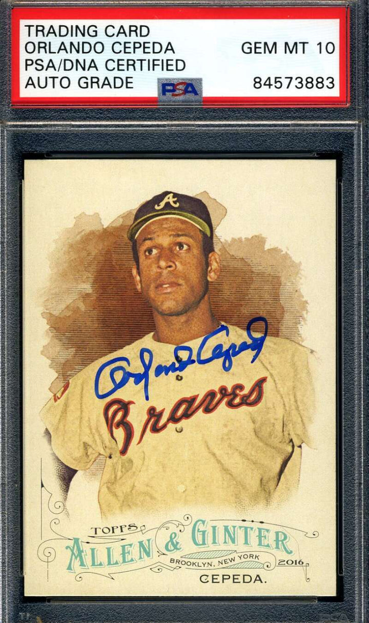 Orlando Cepeda Gem Mint 10 PSA DNA Signed 2016 Allen Ginters Autograph