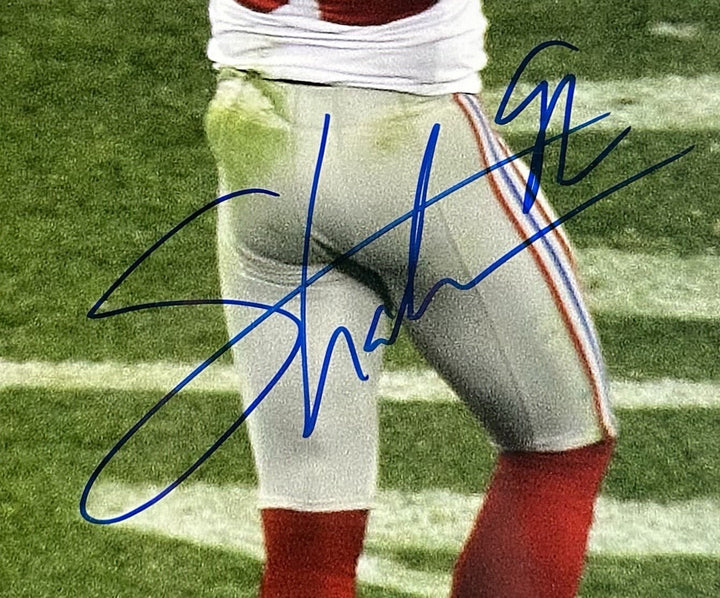 Michael Strahan Osi Umenyiora Signed 16x20 Framed Photo SB Giants Auto Steiner