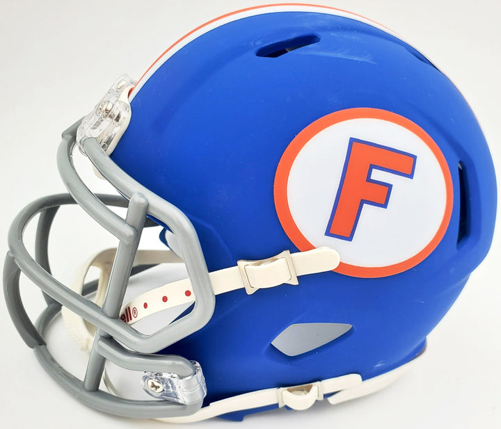 Kyle Pitts Signed Florida Gators Flat Matte Blue Speed Mini Helmet Beckett