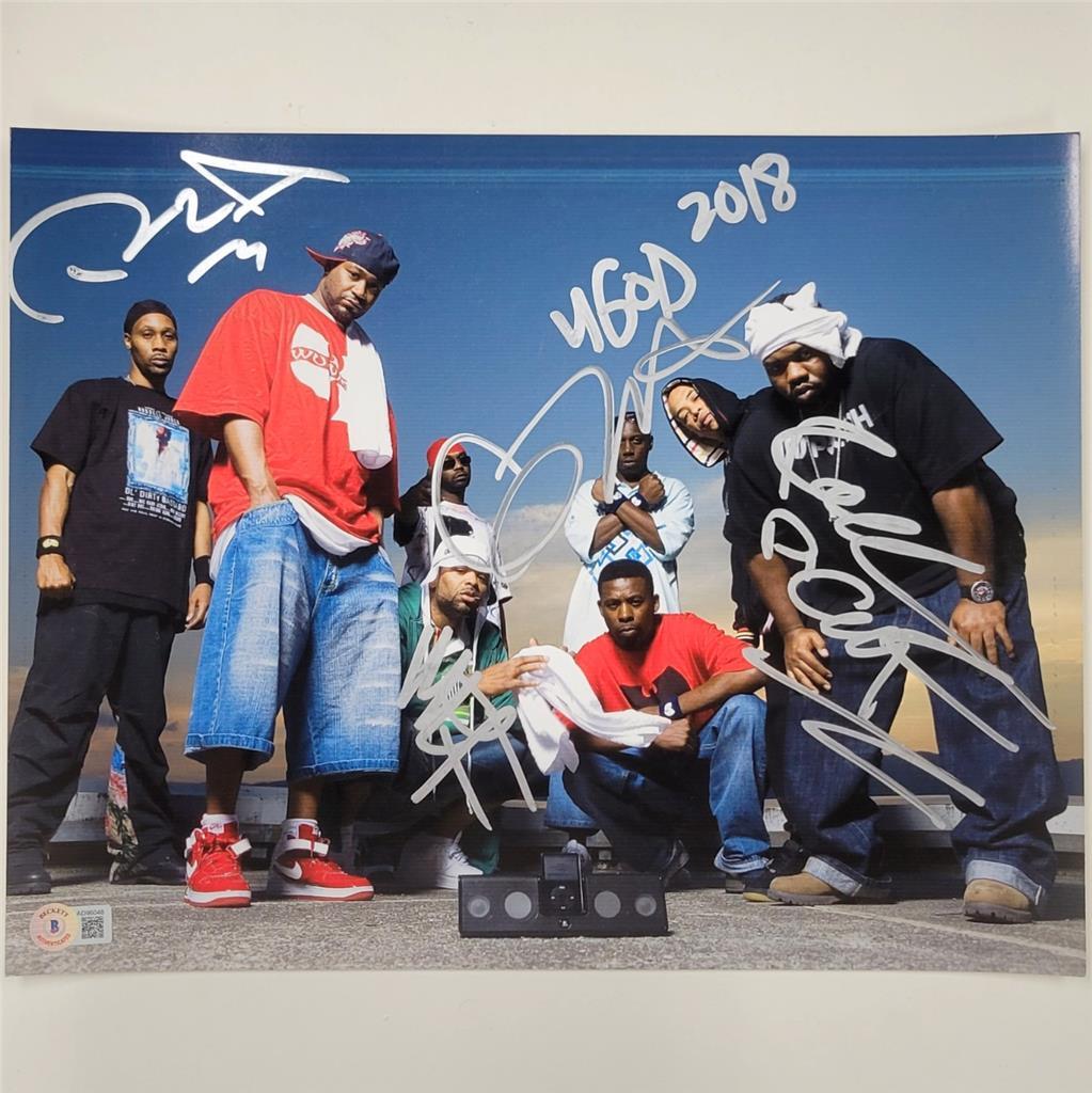 Wu-Tang Clan signed 11x14 photo GZA RZA Raekwon U-God Man autograph~ Beckett BAS