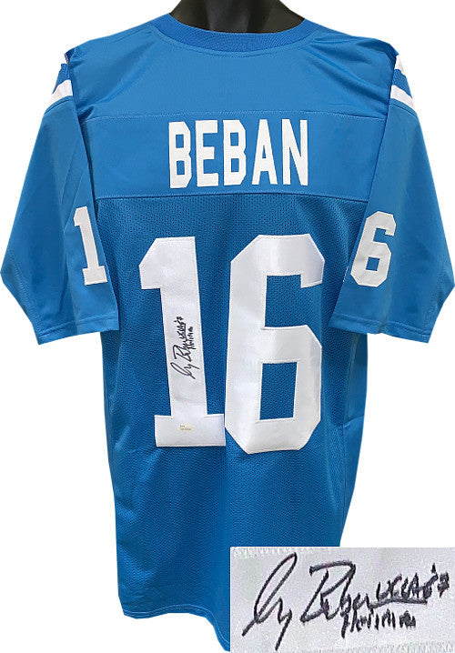 Gary Beban signed Blue TB Custom College Football Jersey 67 Heisman XL- JSA