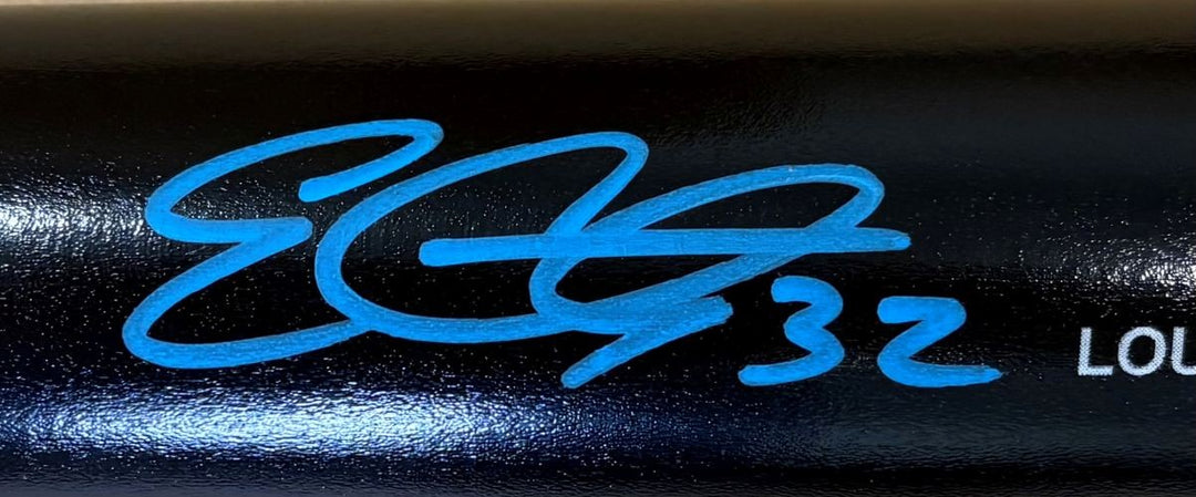 Evan Carter Texas Rangers Signed Black Louisville Slugger Bat BAS