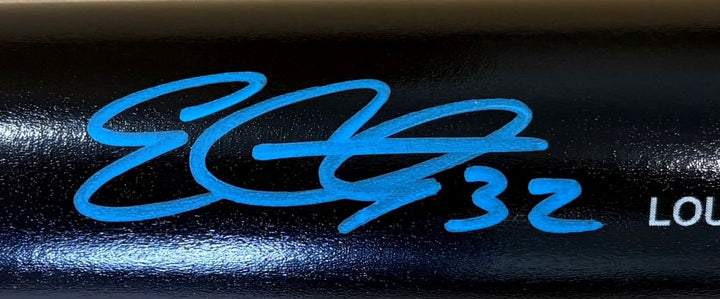 Evan Carter Texas Rangers Signed Black Louisville Slugger Bat BAS