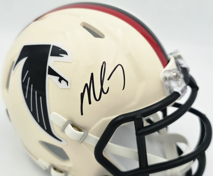 Michael Vick Signed Atlanta Falcons Cream Retro Speed Mini Helmet Beckett Wit