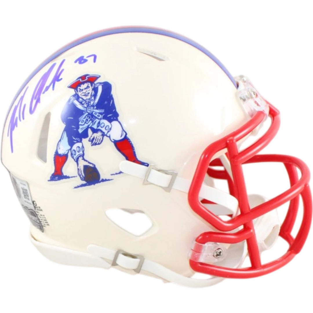 Rob Gronkowski Signed New England Patriots Mini Helmet Retro Beckett W 58340