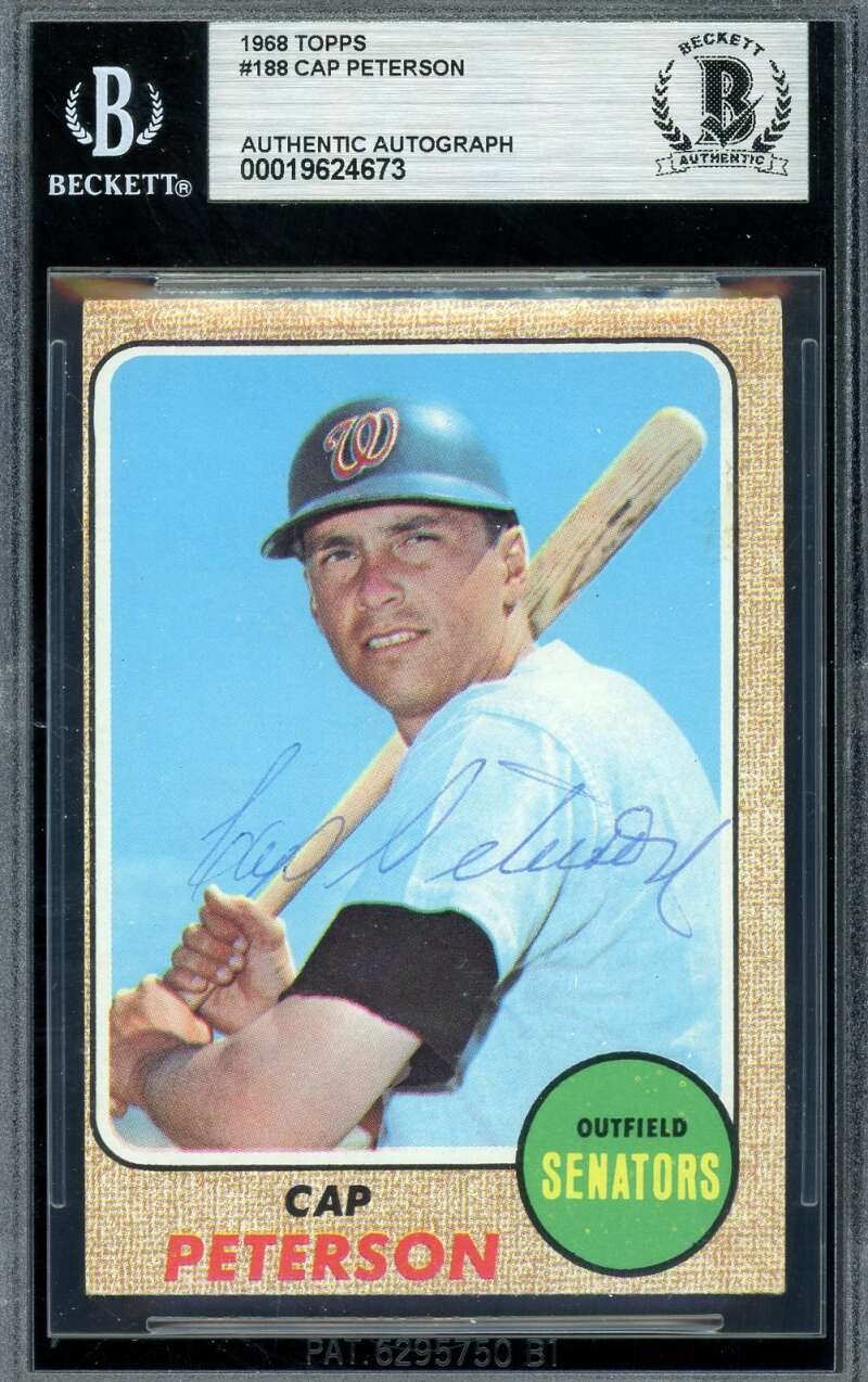 Cap Peterson Beckett BAS Signed 1968 Topps Autograph
