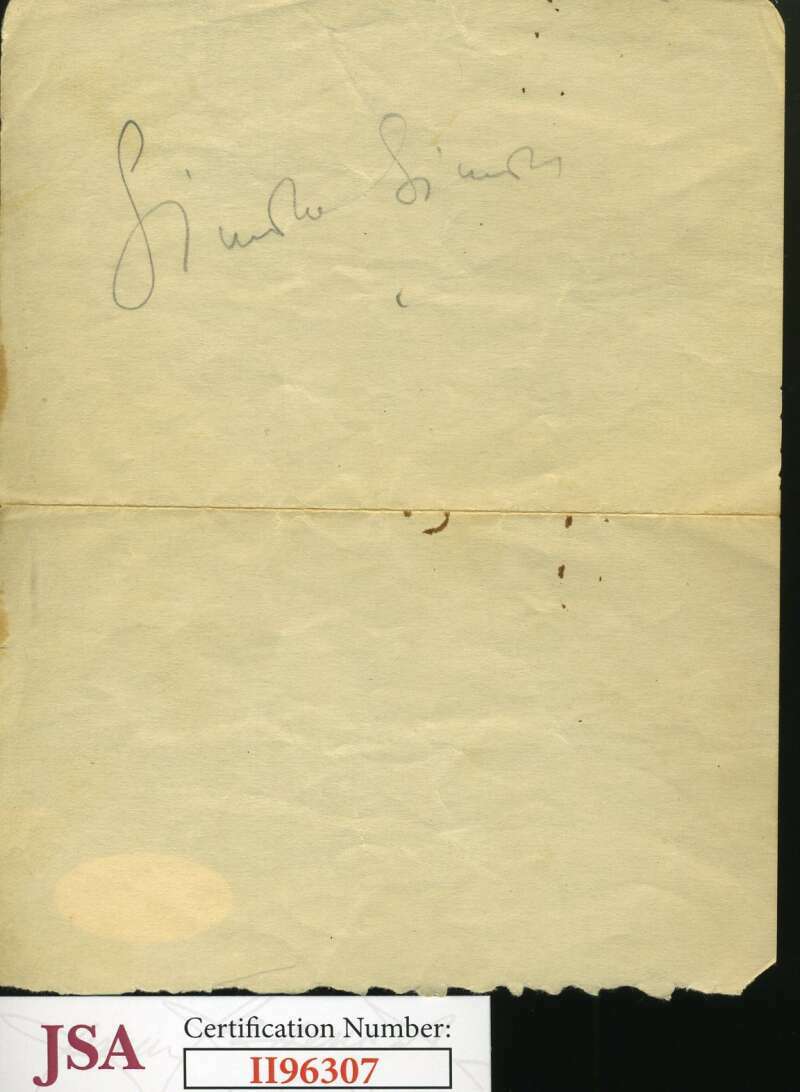 Sylvia Sidney JSA Coa Signed Vintage 1940`s Album Page Autograph