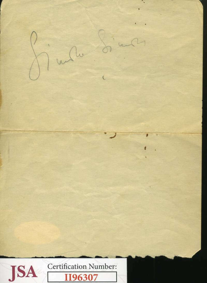 Sylvia Sidney JSA Coa Signed Vintage 1940`s Album Page Autograph