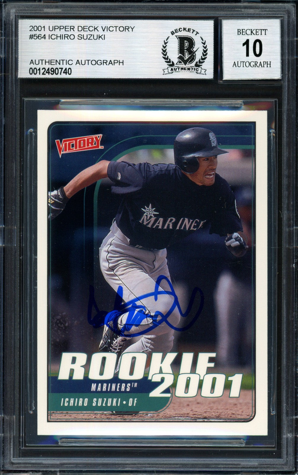 Ichiro Suzuki Signed 2001 Upper Deck Victory RC 564 Mariners Auto 10 Beckett