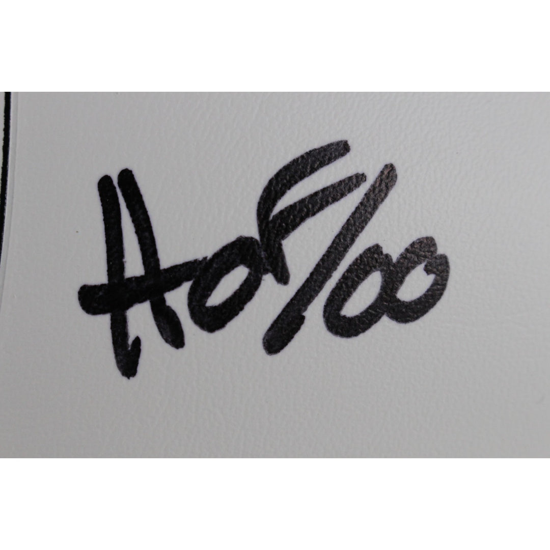 Howie Long Autographed Oakland Raiders Logo Football HOF Beckett Witness 49678