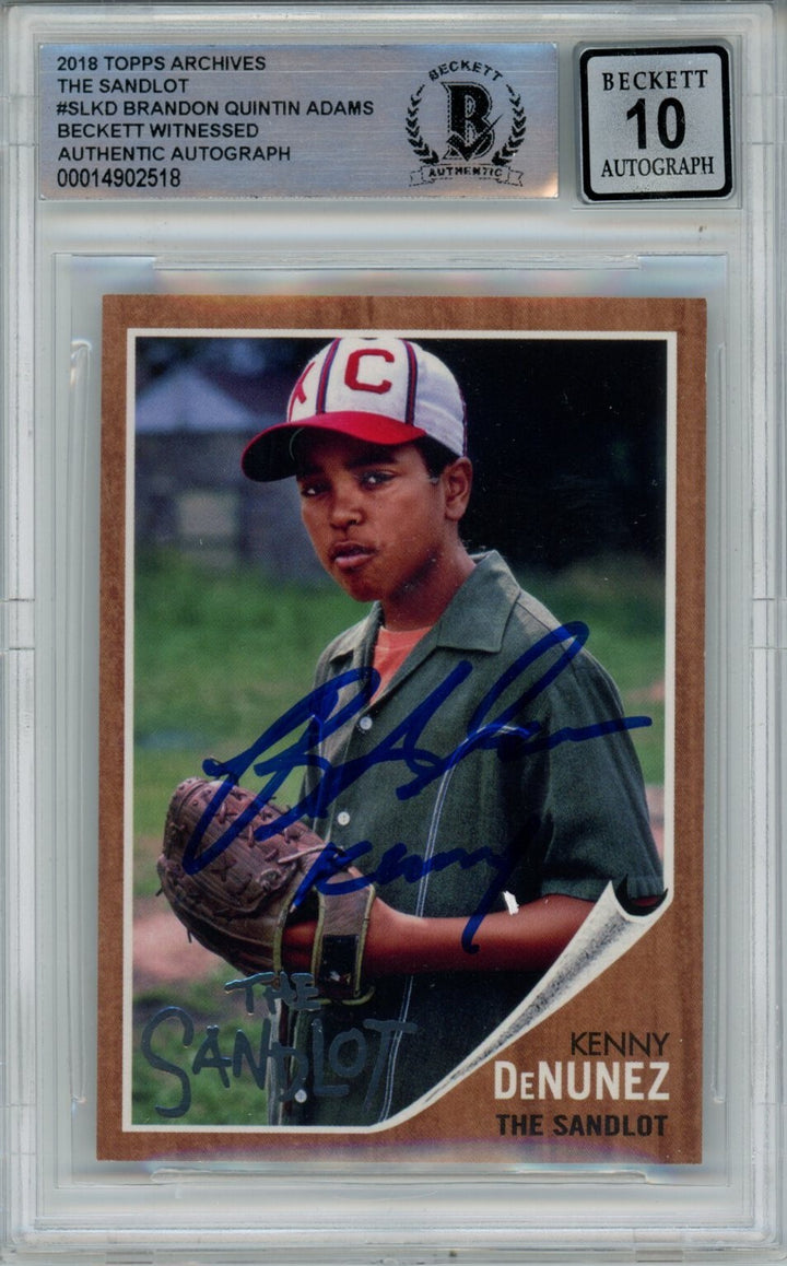 Brandon Adams Signed Card Sandlot Topps Archives Beckett 10 auto  40657