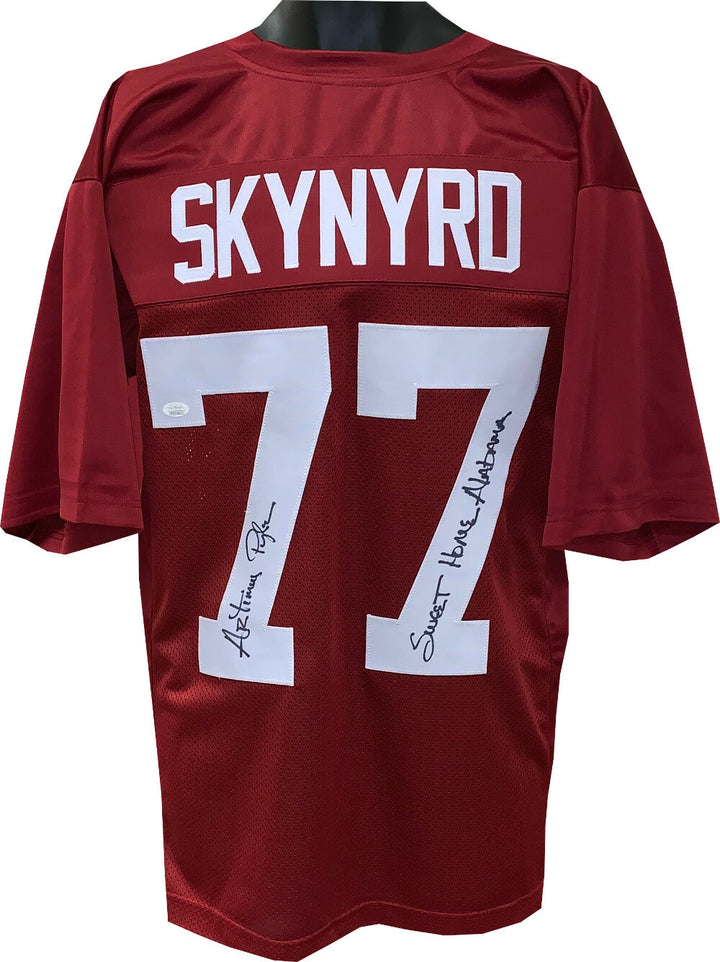 Artimus Pyle signed Lynyrd Skynyrd Crimson #77 Jersey Sweet Home XL- JSA Holo