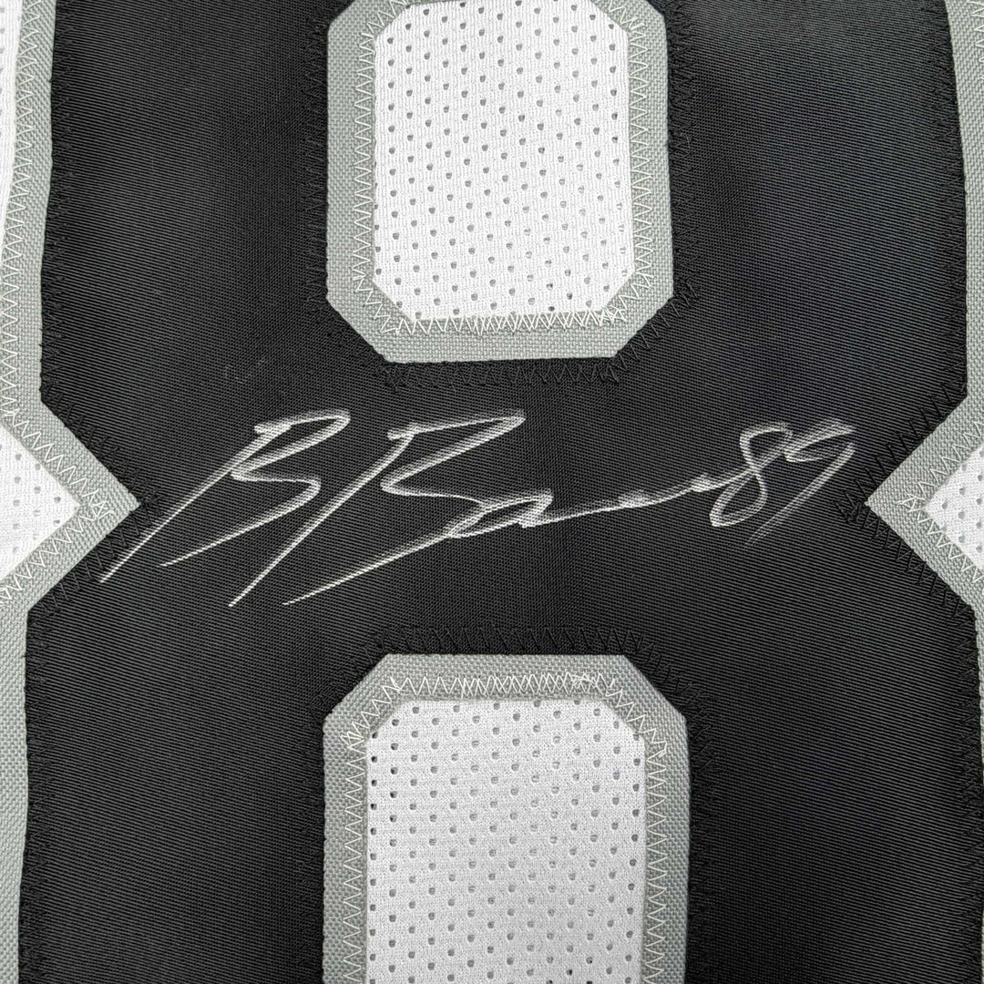 Autographed/Signed Brock Bowers Las Vegas Oakland White Jersey Beckett BAS COA