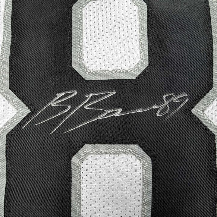 Autographed/Signed Brock Bowers Las Vegas Oakland White Jersey Beckett BAS COA