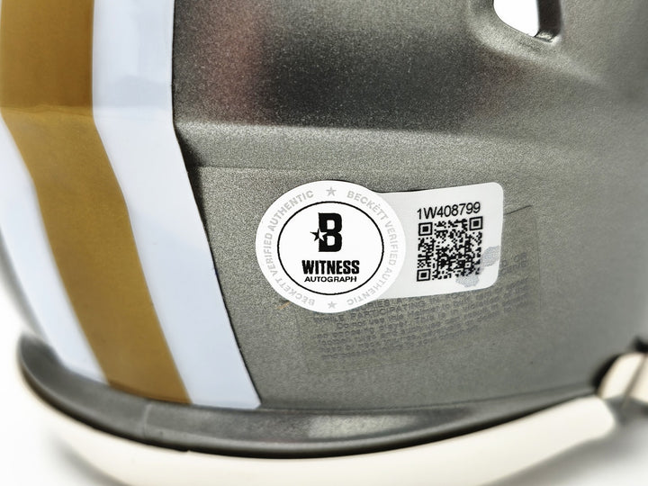 Alvin Kamara Signed New Orleans Saints Flash Gray Speed Mini Helmet Beckett Wit