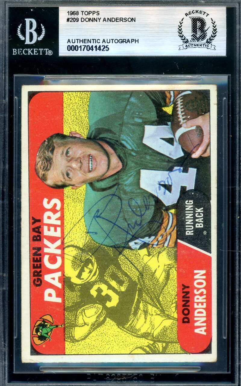 Donny Anderson Beckett BAS Signed 1968 Topps Rookie Autograph