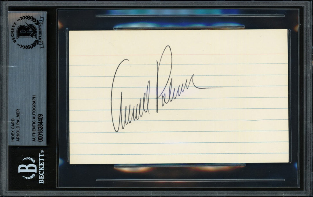 Arnold Palmer Autographed Signed 3x5 Index Card Beckett BAS #18284409