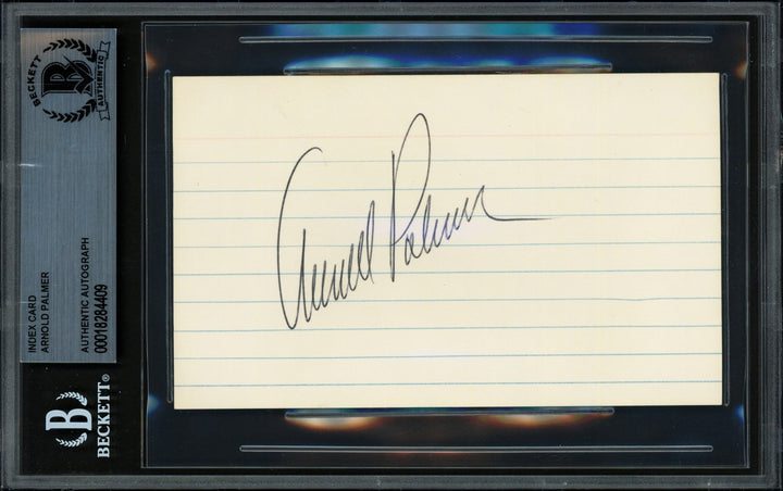 Arnold Palmer Autographed Signed 3x5 Index Card Beckett BAS #18284409